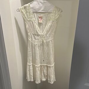 Free People White Sleeveless Dress with Embroidered Details 4 - includes slip